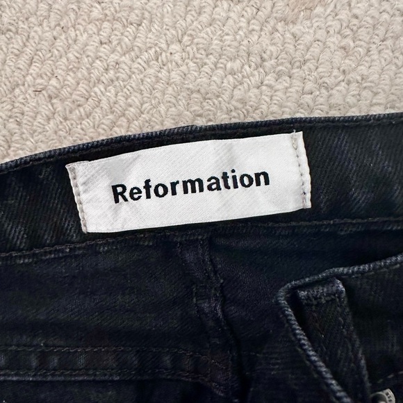 Reformation Jordi Kick Flare Jeans Black 25 - Picture 3 of 5